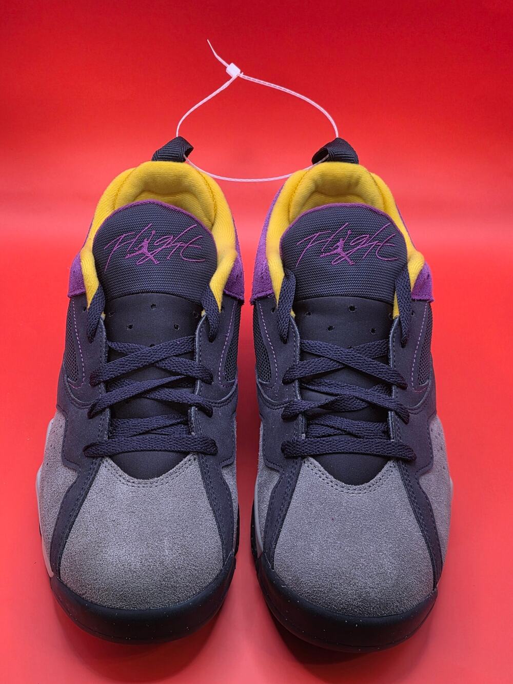Jordan Men’s 11.5 Purple Yellow Gray Basketball Shoes New Without Box